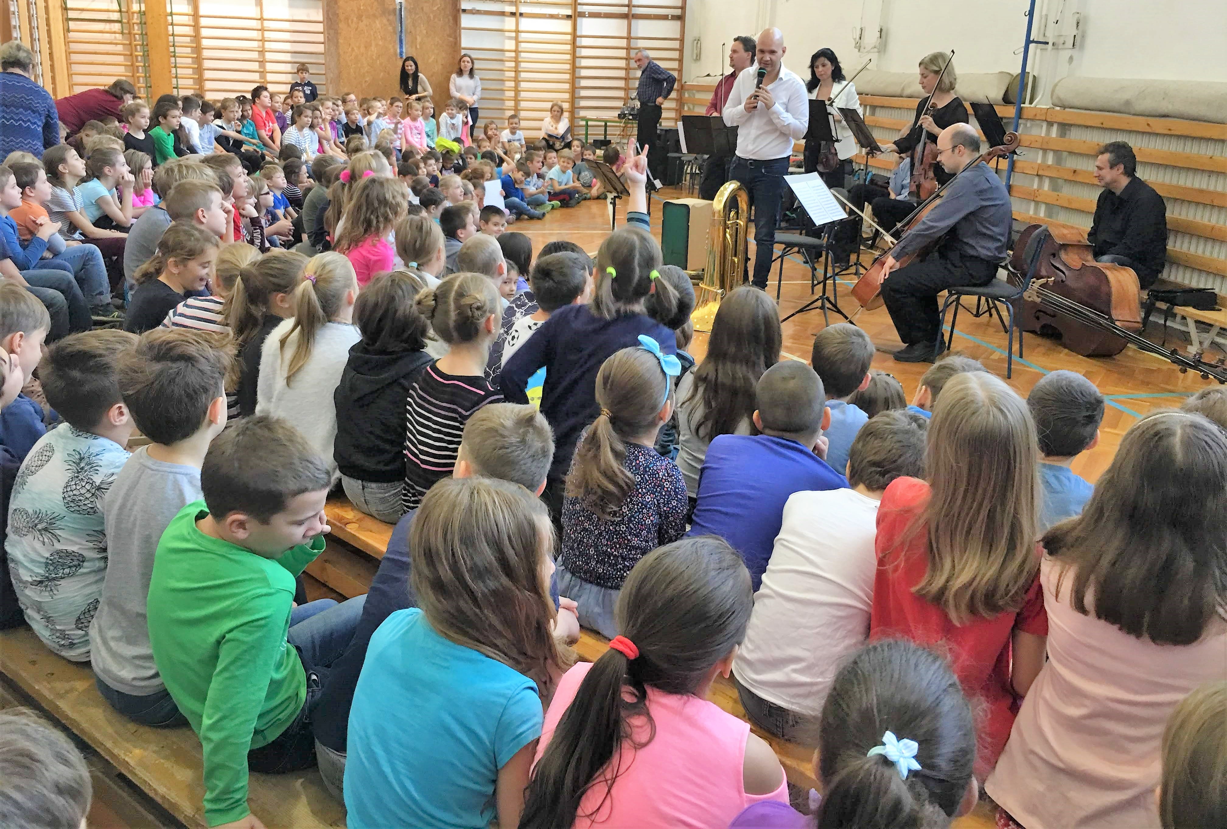 A Magyar Nemzeti Filharmonikusok művészeiből alakult kamarazenekar két hangversenyt adott iskolánkban. .
